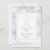 Elegante Winter Funeralie Levensviering Kaart (Voorkant)