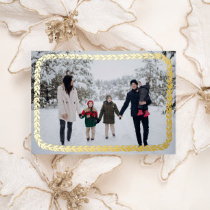 Elegante Winter Garland foto Folie Feestdagenkaart