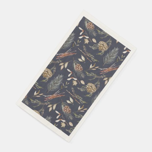 Elegante Winter Gastenhanddoek met Pinecones Servet (Hoek)