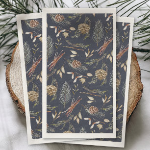 Elegante Winter Gastenhanddoek met Pinecones Servet