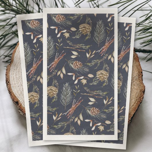 Elegante Winter Gastenhanddoek met Pinecones Servet