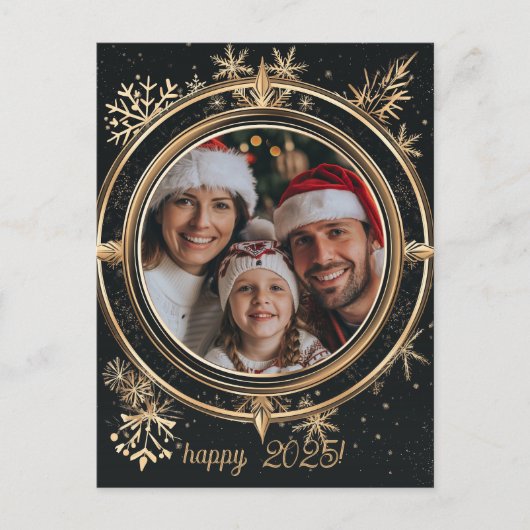 Elegante winter Gelukkig Nieuwjaar Briefkaart (Voorkant)