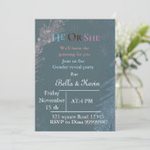Elegante winter gender onthullen uitnodiging (Staand voorkant)