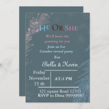 Elegante winter gender onthullen uitnodiging