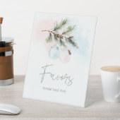Elegante Winter Gender Reveal Favors Reclamebord Met Voetstuk (Insitu)