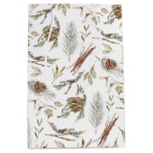 Elegante Winter Gift Bag met Pinecones Medium Cadeauzakje (Voorkant)