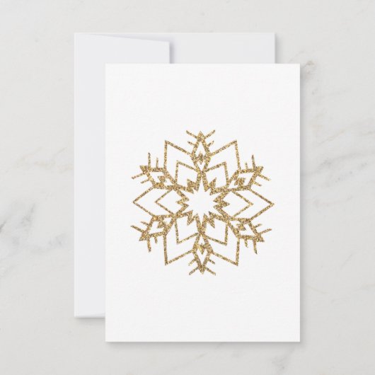 Elegante winter goud en witte trouwvoedselkeuze RSVP kaartje (Achterkant)