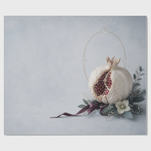Elegante Winter Granaatappel Parel Kerstverpakking Cadeaupapier