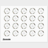 Elegante winter groen bruiloft ronde sticker (Vel)