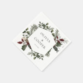 Elegante winter groen bruiloft servet (Hoek)