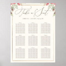 Elegante Winter Groen Bruiloft Zitkaart Poster