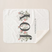 Elegante Winter Groen JOY Kerstvakantie Sherpa Deken (Voorkant (horizontaal))