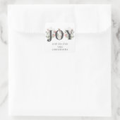 Elegante Winter Groen JOY Kerstvakantie Vierkante Sticker (Tas)