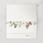 Elegante Winter Groen Kerstmis Naam Plaats Kaarten Plaatskaartje (Buitenkant ongevouwen)