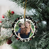 Elegante winter groen krans 1 foto keramisch ornament