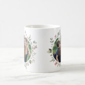 Elegante winter groen krans 2 foto vakantie koffiemok (Center)