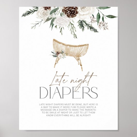 Elegante winter groenblijvende luiers voor de late poster (Voorkant)