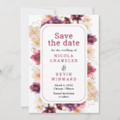 Elegante Winter Hellebore Bloemen Bruidsboeket Bur Save The Date (Voorkant)