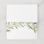 Elegante Winter Holly Kerstdiner plaats kaarten Plaatskaartje (Buitenkant ongevouwen)