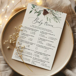 Elegante winter kalligrafie baby trivia spel