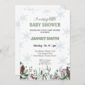 Elegante winter kerst baby shower uitnodiging (Voorkant / Achterkant)