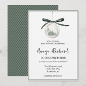 Elegante Winter Kerst Ornament bruiloft Kaart (Voorkant / Achterkant)