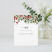 Elegante winter Kerst vakantie bruiloft RSVP Kaartje (Staand voorkant)