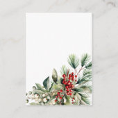 Elegante Winter Kerst Wedding Registry QR Code Informatiekaartje (Achterkant)