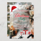 Elegante winter Kerstfeest Uitnodiging (Voorkant / Achterkant)