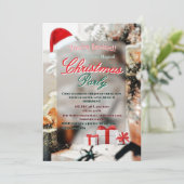 Elegante winter Kerstfeest Uitnodiging (Staand voorkant)