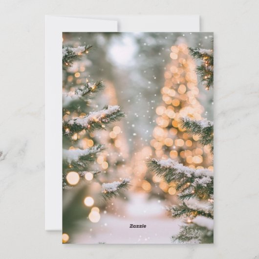Elegante winter Kerstfeest Uitnodiging (Achterkant)