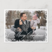 Elegante Winter Kerstfoto Modern Feestdagenkaart (Voorkant)