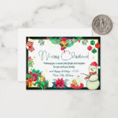 Elegante winter kerstkaarten Eenvoudig rustiek Notitiekaartje (Voorkant / Achterkant in situ)