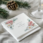 Elegante Winter Kerstmis Bloemen bruiloft Servet