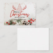 Elegante winter Kerstmis Modern rustiek Notitiekaartje (Voorkant / Achterkant)