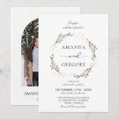 Elegante Winter Kerstmis Uitnodiging (Voorkant / Achterkant)