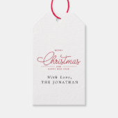 Elegante Winter Kerstmis Vrolijk Kerstfeest Cadeaulabel (Voorkant)