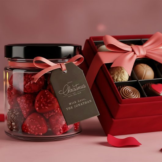 Elegante Winter Kerstmis Vrolijk Kerstfeest Cadeaulabel