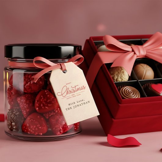 Elegante Winter Kerstmis Vrolijk Kerstfeest Cadeaulabel
