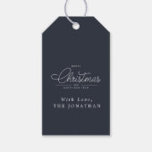 Elegante Winter Kerstmis Vrolijk Kerstfeest Cadeaulabel (Voorkant)