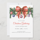 Elegante Winter Krans Kerstbijeenkomst Kaart (Voorkant)