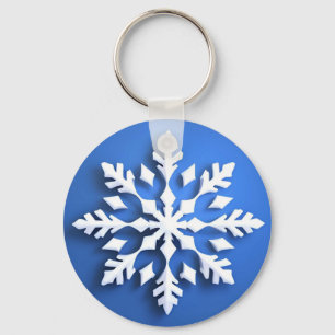 Elegante Winter Kristallen Sneeuwvlok Bedeltje 3D  Sleutelhanger
