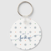 Elegante winter Laat het sneeuwen aangepaste foto Sleutelhanger (Voorkant)