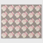 Elegante winter mitten lint kant crème roze taupe cadeaupapier (Vlak)