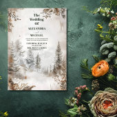 Elegante Winter Mountain Forest bruiloft Kaart