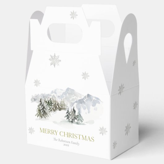 Elegante Winter Mountain Kerstmis Bedankdoosjes (Geopend)