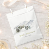 Elegante Winter Mountain Kerstmis Bedankzakje (Geknipt)