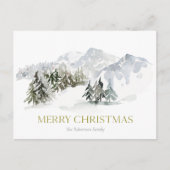 Elegante Winter Mountain Kerstmis Briefkaart (Voorkant)