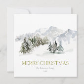 Elegante Winter Mountain Kerstmis Feestdagenkaart (Voorkant)