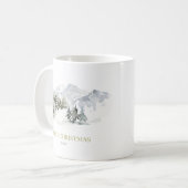 Elegante Winter Mountain Kerstmis Koffiemok (Voorkant links)